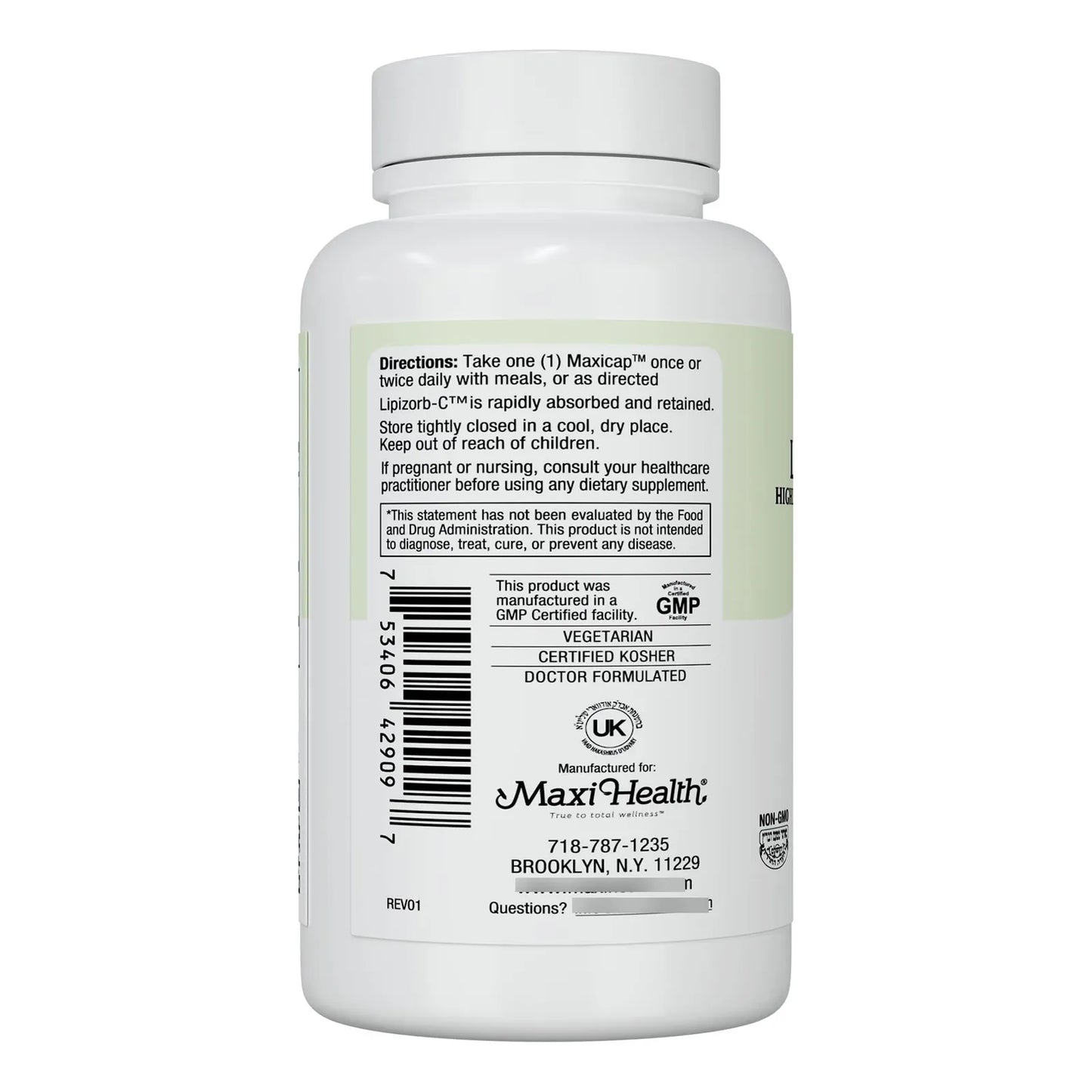 Maxi Health Cápsulas Liposomales De Vitamina C 500 Mg Con Mezcla Digestiva Absorción Superior