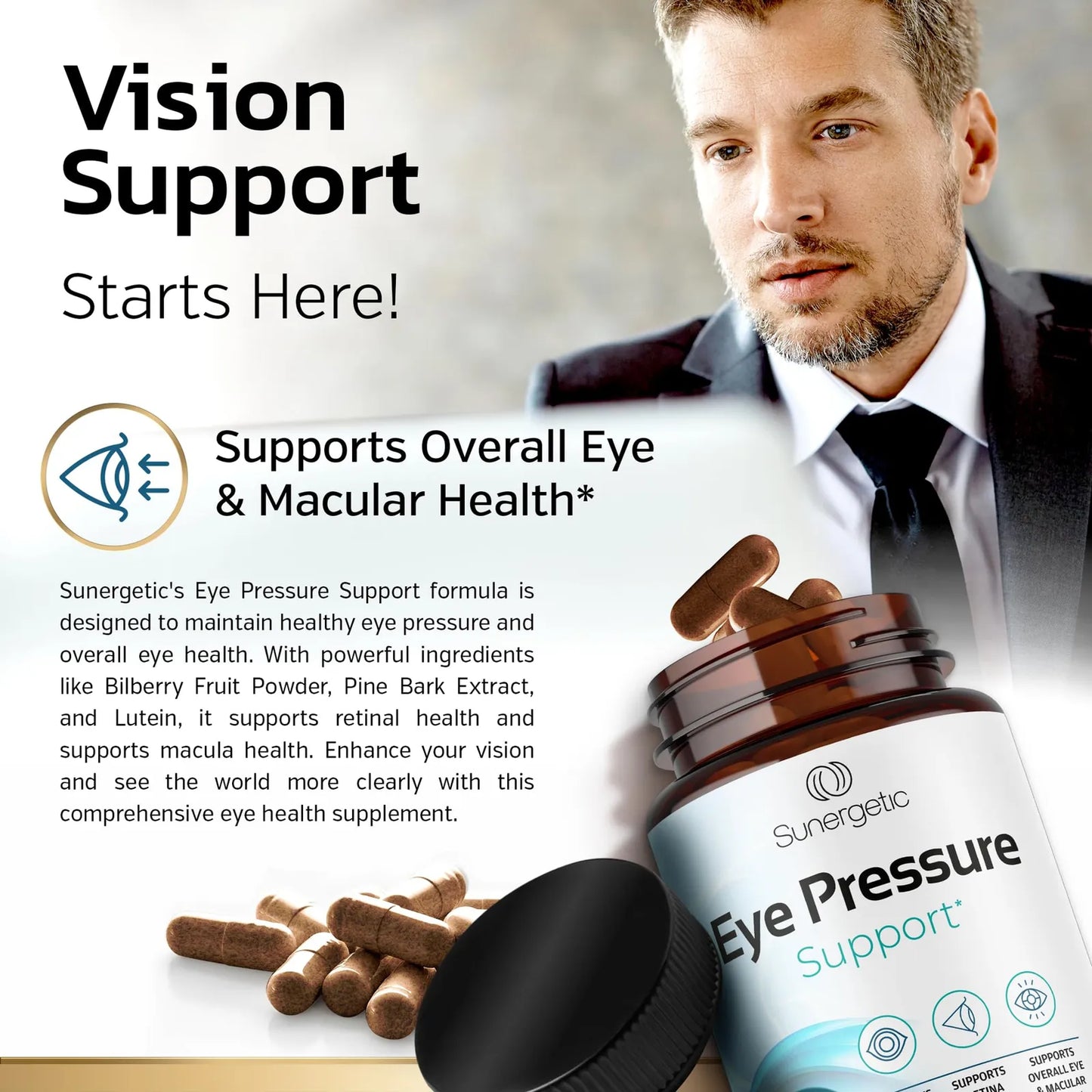Suplemento Premium Presión Ocular Con Azafrán Luteína Y Zeaxantina Salud Visual