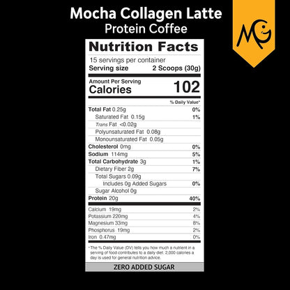 Café De Colágeno Moca Sin Lácteos 20G Proteína Energía Piel Radiante
