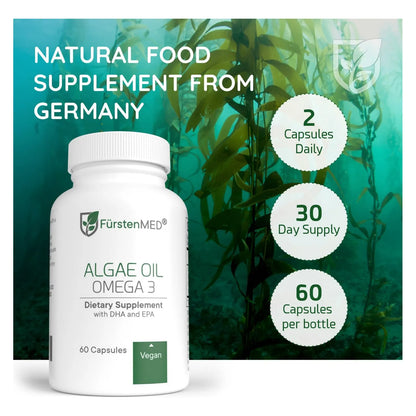 Aceite De Algas Omega 3 2000 Mg Vegano Apoyo Corazón Cerebro Articulaciones FürstenMED