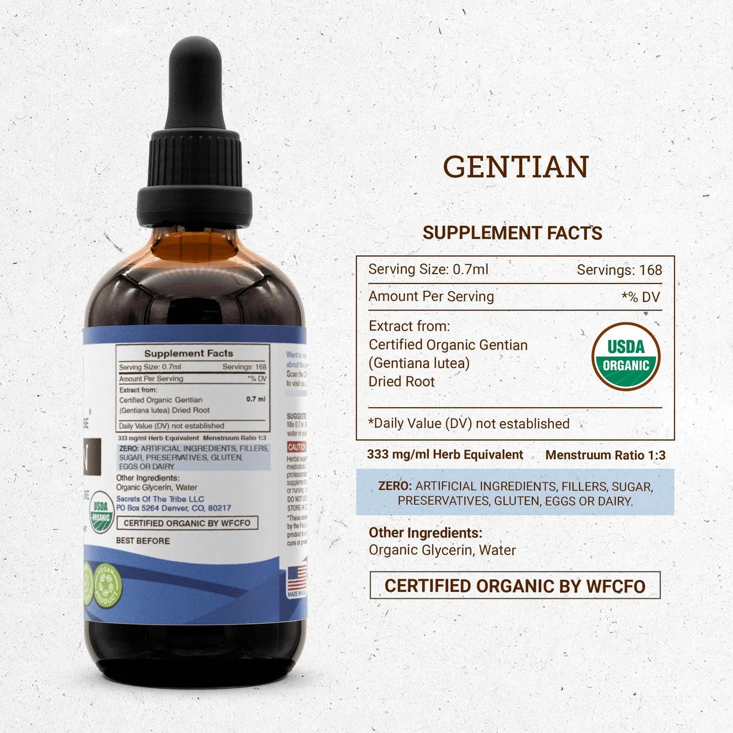 Extracto Orgánico De Genciana 100 Alta Potencia 120 Ml Gota