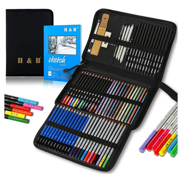 Juego De 72 Lápices Profesionales H&B Para Arte Y Dibujo