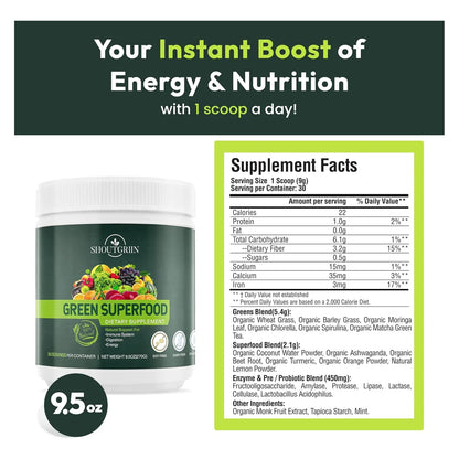 Superalimento Verde En Polvo Para Batidos 42 Ingredientes Nutritivos
