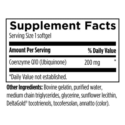 Coenzima Q10 200mg Con Mct Y Tocoferoles Mixtos 60 Capsulas Altamente Biodisponible