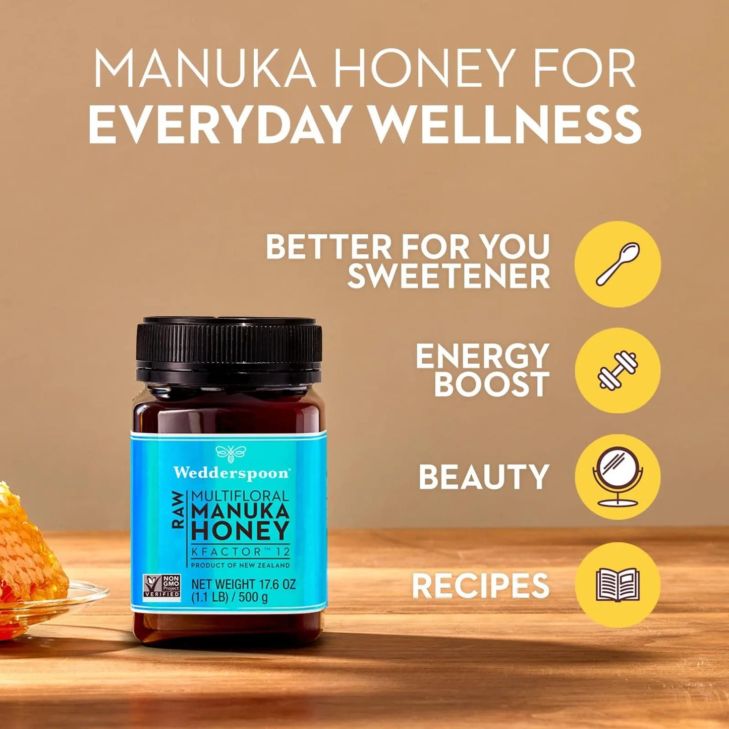 Miel Premium Cruda Manuka KFactor 16 Genuina Nueva Zelanda Superalimento Natural