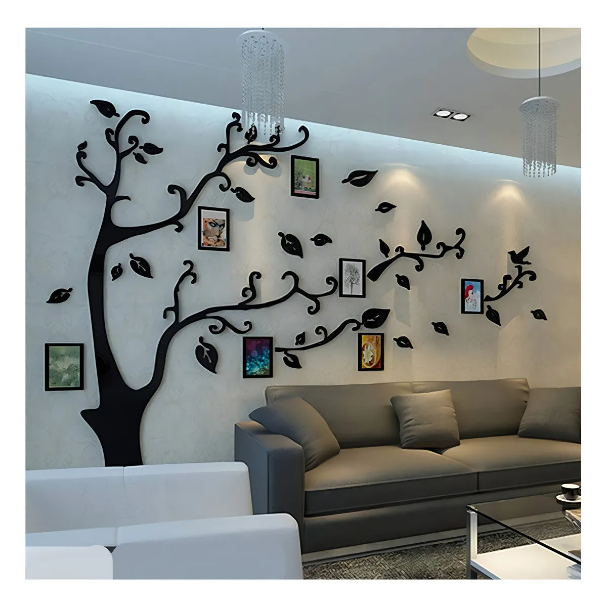 Pegatinas De Pared Arbol 3D Con Marco De Fotos Decora Facil Sin Obras