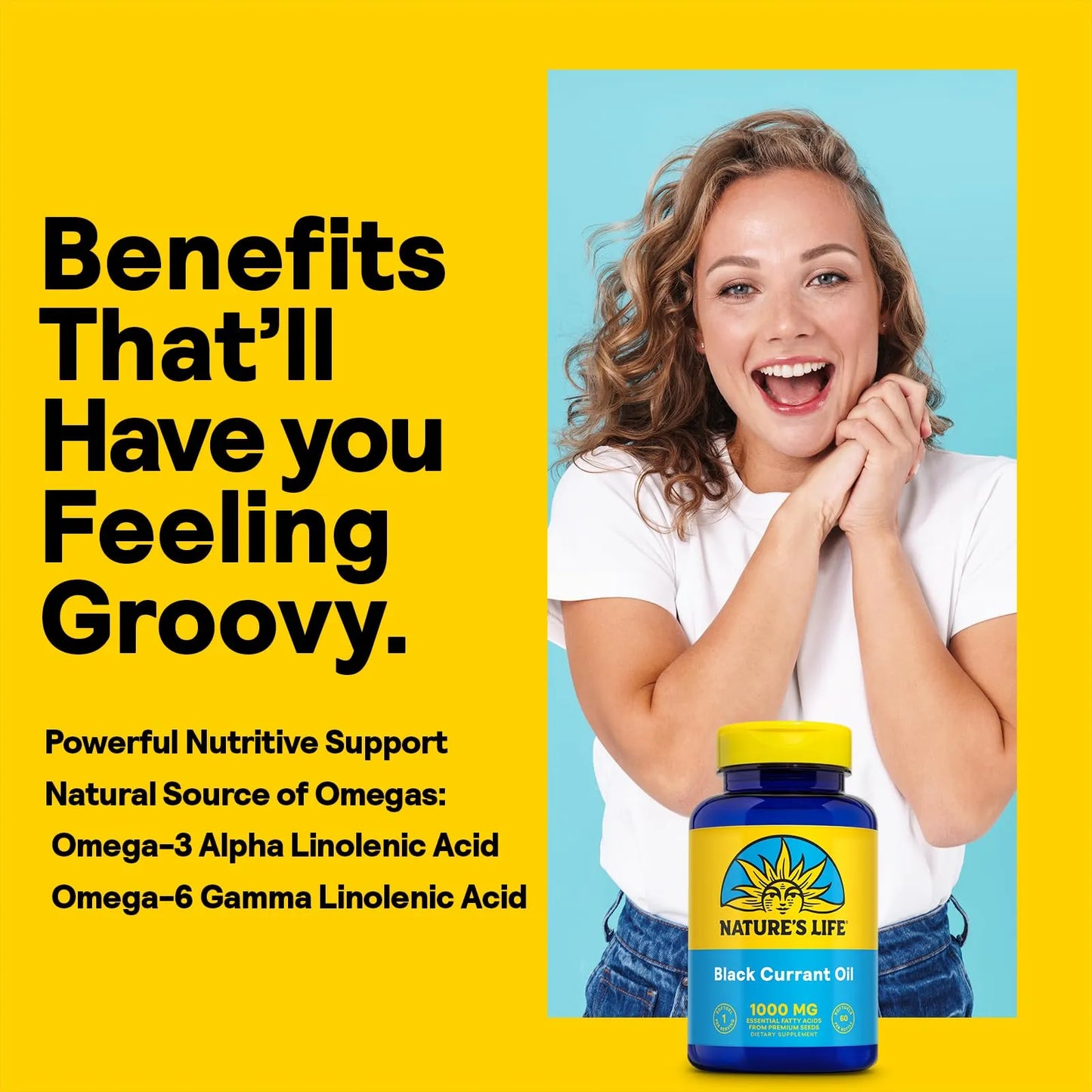 Aceite De Semilla De Grosella Negra 1000 Mg Con Omega 3 6 Y Acido Estearidonico 60 Capsulas