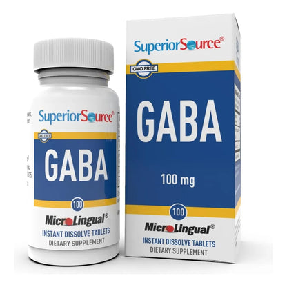 Tabletas Microlingües GABA 100 Mg Disolución Rápida 100 Unidades Apoyo Cerebral Y Relajación