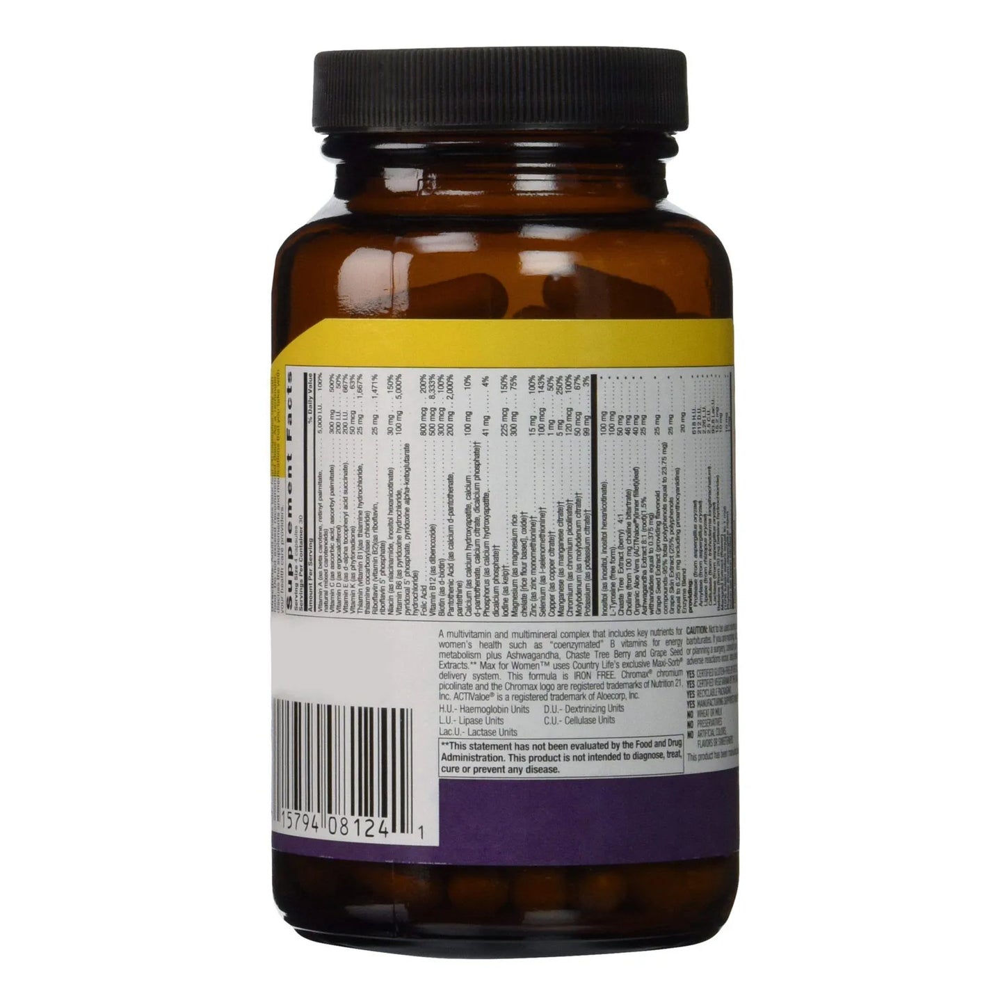 Max For Women Multivitamínico Mineral Sin Hierro 120 Cápsulas Veganas