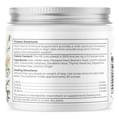 Suplemento Multivitaminico Mineral Hierbas Para Perros Dr Harvey Importado