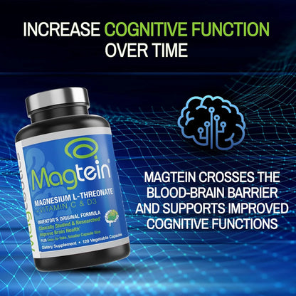Magnesio L Treonato Magtein 120 Capsulas Memoria Concentracion Sueño Salud Cerebral