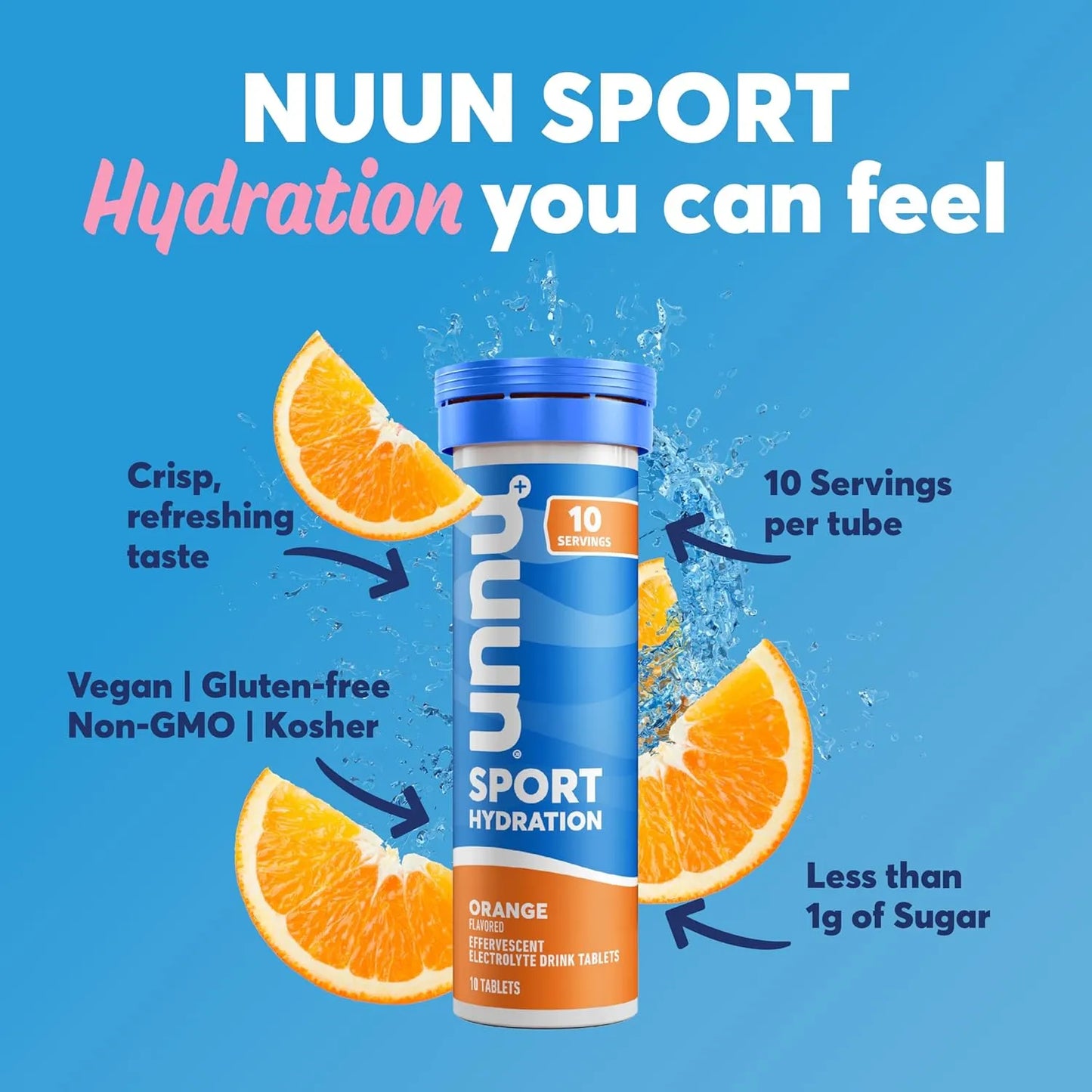 Pastillas Hidratantes Nuun Sport Electrolitos Sabor Naranja Energiza Tu Día