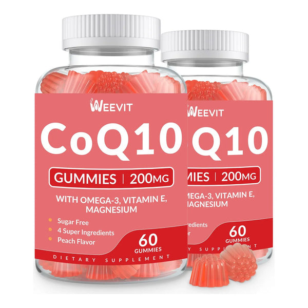 Gomitas CoQ10 200 Mg Con Omega3 Y Vitamina E Energía Y Antioxidantes