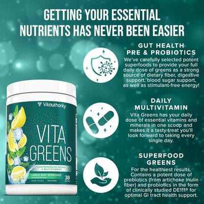 Polvo De Superalimento Verde Vita Greens Apoyo Inmunológico Y Digestivo Energía Natural