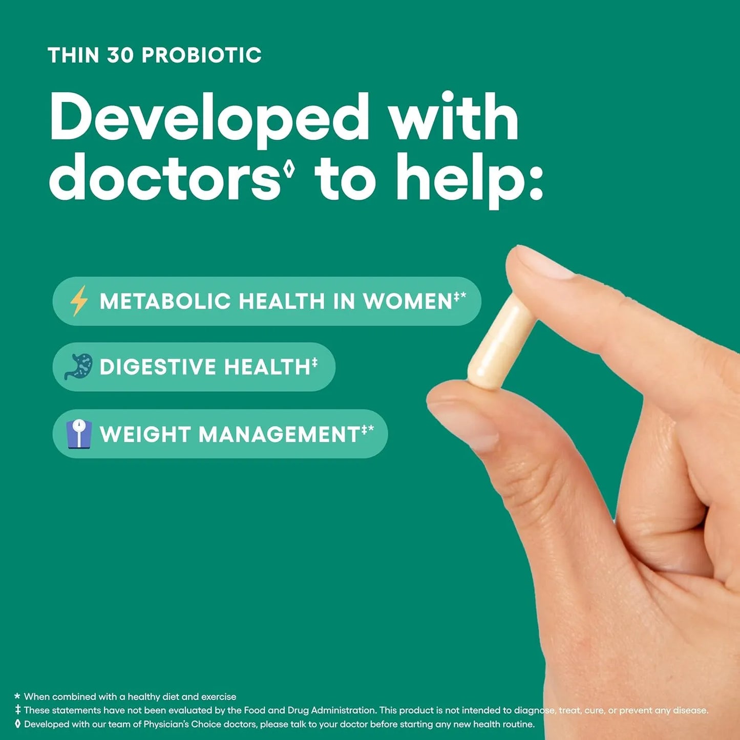 Probióticos Para Control De Peso Y Hinchazón Con 6 Cepas Y Cayena Physician's Choice
