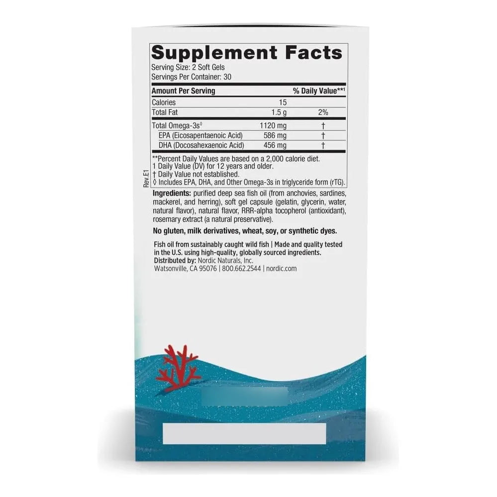 Omega 3 Para Adolescentes Nordic Naturals 60 Cápsulas Sin Sabor - Imagen 2