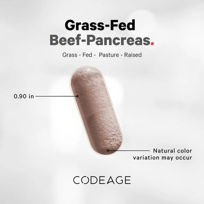 Suplemento De Páncreas De Carne Alimentada Con Pasto Liofilizado 3000 Mg Enzimas Digestivas