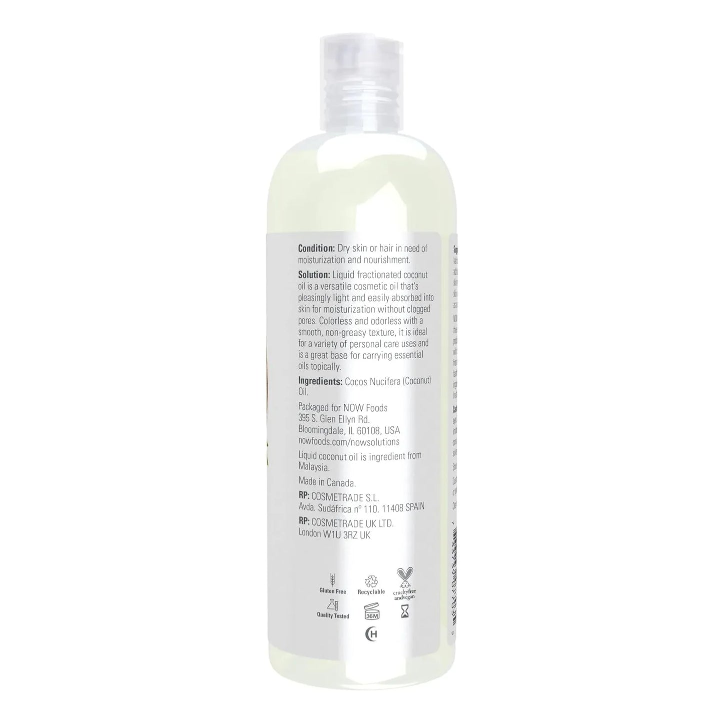 Aceite De Coco Líquido 473 Ml Orgánico Prensado En Frío Hidratación Profunda