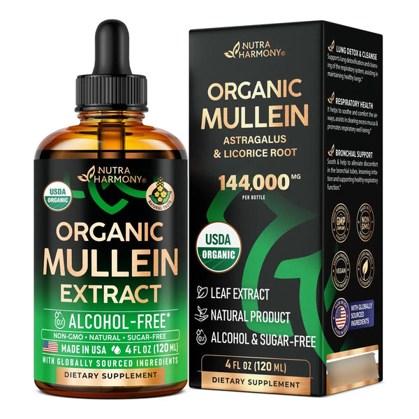 Gotas Orgánicas De Gordolobo Para Limpieza Pulmonar Y Bronquial Extracto Natural USDA