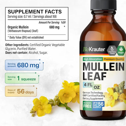 Extracto Líquido De Hoja De Gordolobo 120 Ml Desintoxicación Pulmonar Y Digestiva