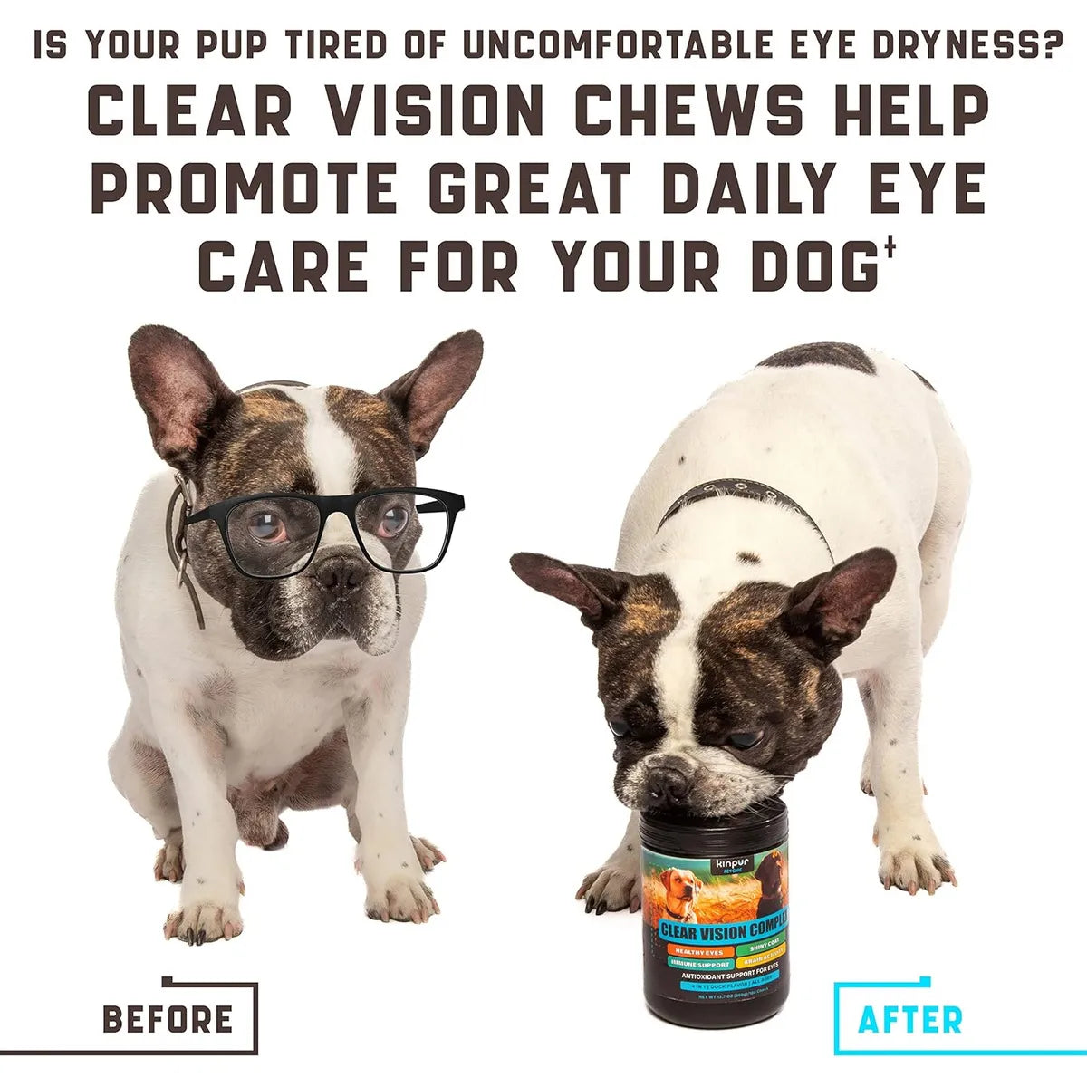 Suplemento Ocular Para Perros Vitaminas Vision 180 Tabletas Kinpur Pet Care