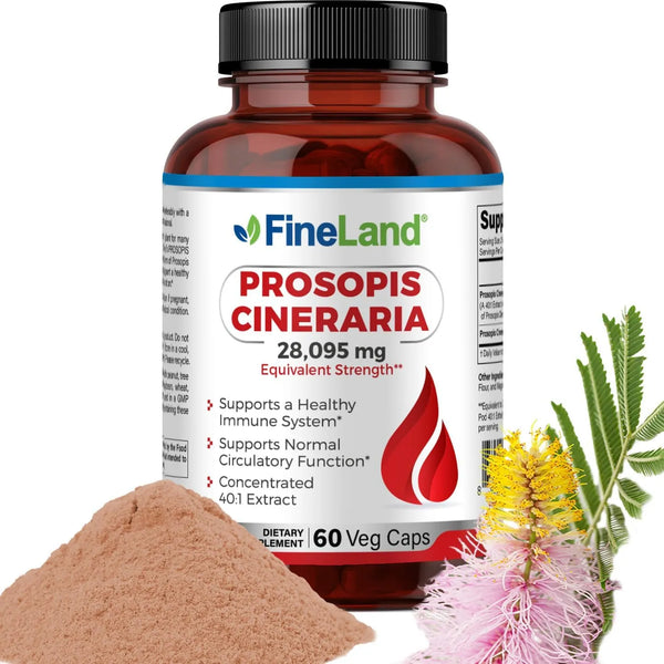 Extracto De Prosopis Cineraria 40 1 28000 Mg 60 Capsulas Veganas FineLand