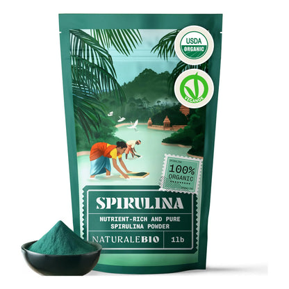 Polvo De Espirulina Orgánica 450g Natural Crudo Vegano Alto En Proteínas