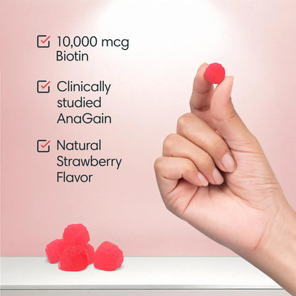 Gomitas De Biotina Con Anagain 10000 Mcg Para Cabello Fuerte Y Saludable
