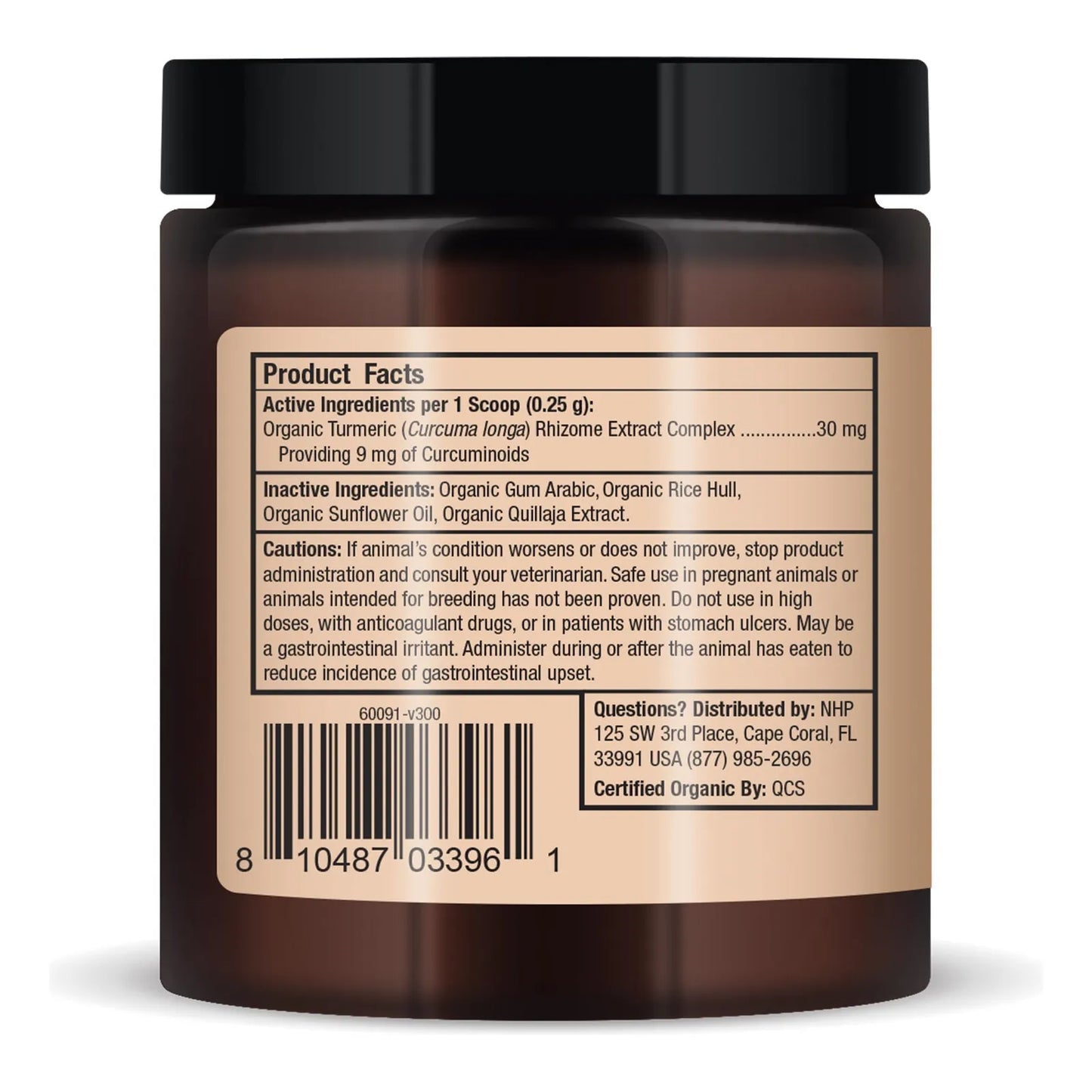 Curcumina Orgánica Bark Whiskers 75 G 300 Cucharadas Salud Articular Perros