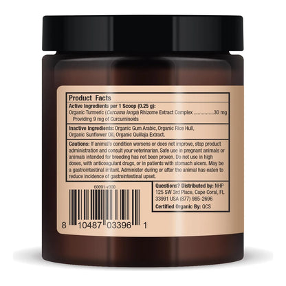 Curcumina Orgánica Bark Whiskers 75 G 300 Cucharadas Salud Articular Perros
