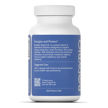 Complejo De Vitamina B BodyBio 90 Capsulas Energia Metabolismo Salud