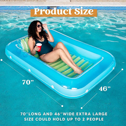 Sloosh Inflable Piscina De Bronceado Lounge Flotador Azul Verde