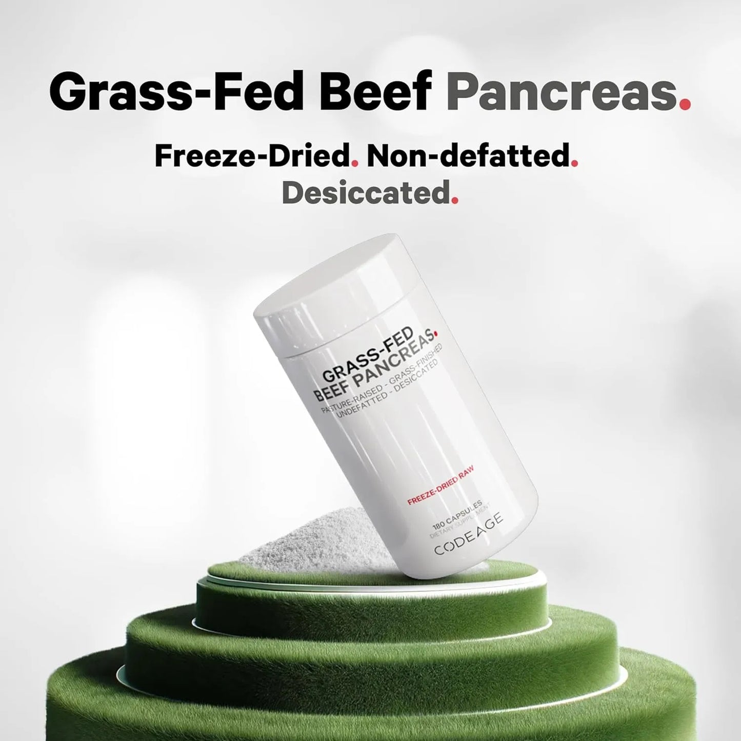 Suplemento De Páncreas De Carne Alimentada Con Pasto Liofilizado 3000 Mg Enzimas Digestivas