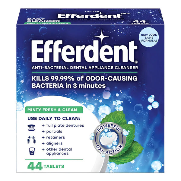 Tabletas Limpiadoras Efferdent Anti Bacterial Frescor Menta 44 Unidades