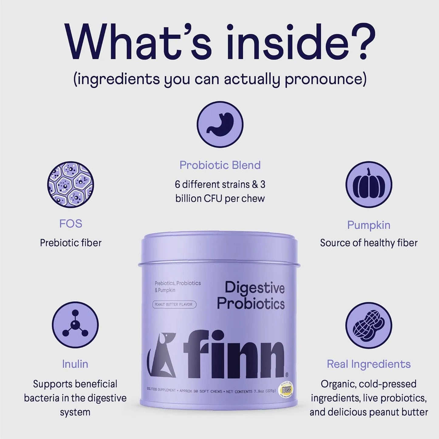 Probióticos Digestivos Para Perros Con Calabaza Soporte Intestinal E Inmunológico Finn
