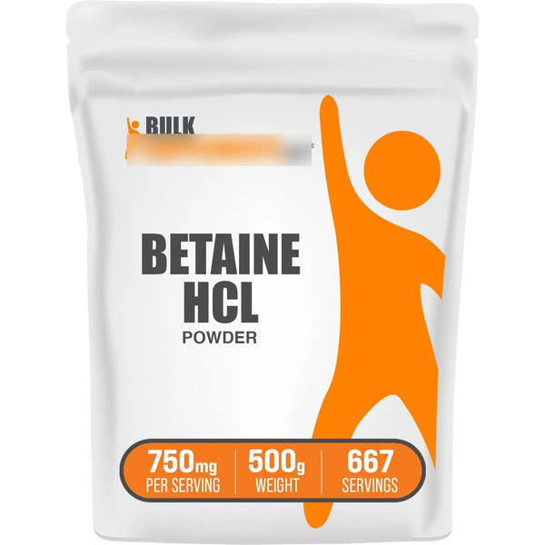Betaína HCl Polvo 750 Mg 500 G Absorción Nutritiva Intestinal Saludable