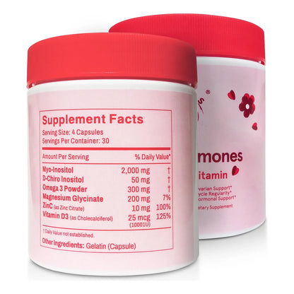 Happy Hormones PCOS Multivitamínico Con Mio Inositol D Chiro Inositol Omega 3 Vitamina D3 120 Cápsulas