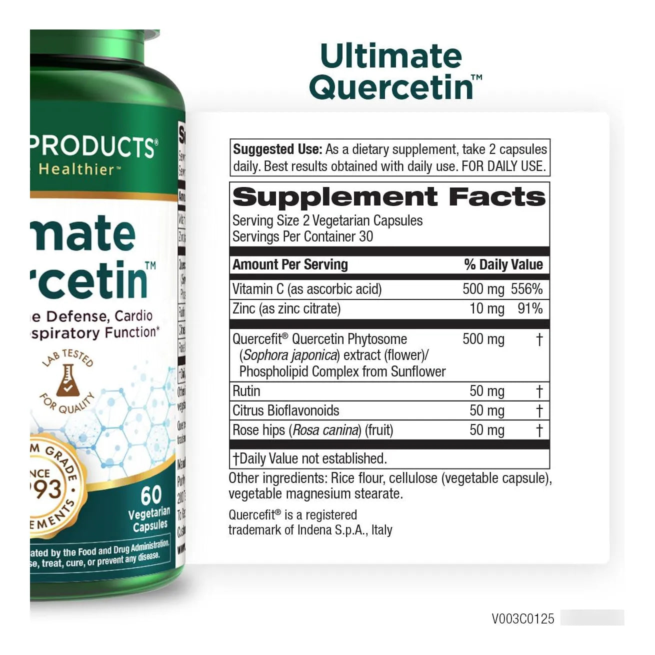Quercetina Fitosoma Con Zinc Y Vitamina C 20 Veces Mas Absorbible 60 Capsulas