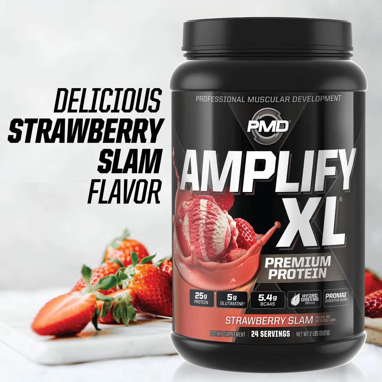 Proteína Sports Amplify XL Premium Sabor Fresa Para Músculo Y Recuperación