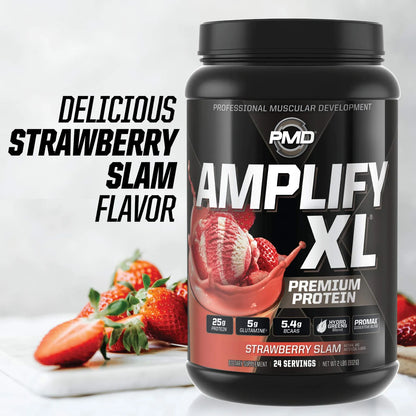 Proteína Sports Amplify XL Premium Sabor Fresa Para Músculo Y Recuperación