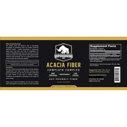 Capsulas Fibra Organica Acacia Senegal 600 Unidades Suplemento Prebiotico Vegano