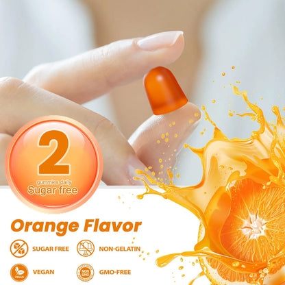 Gomitas De Calcio Magnesio Zinc 1200 Mg Citrato Vitamina D3 Suplemento Óseo Sabor Naranja
