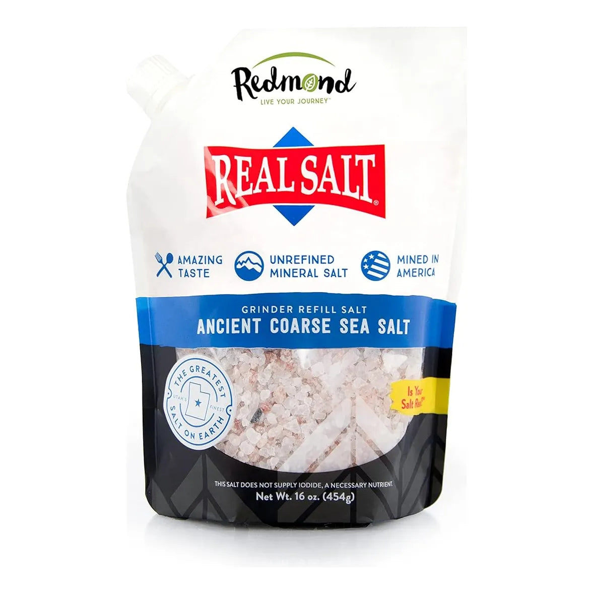 Sal Marina Natural Gruesa Con Molinillo 450g Importado Estados Unidos