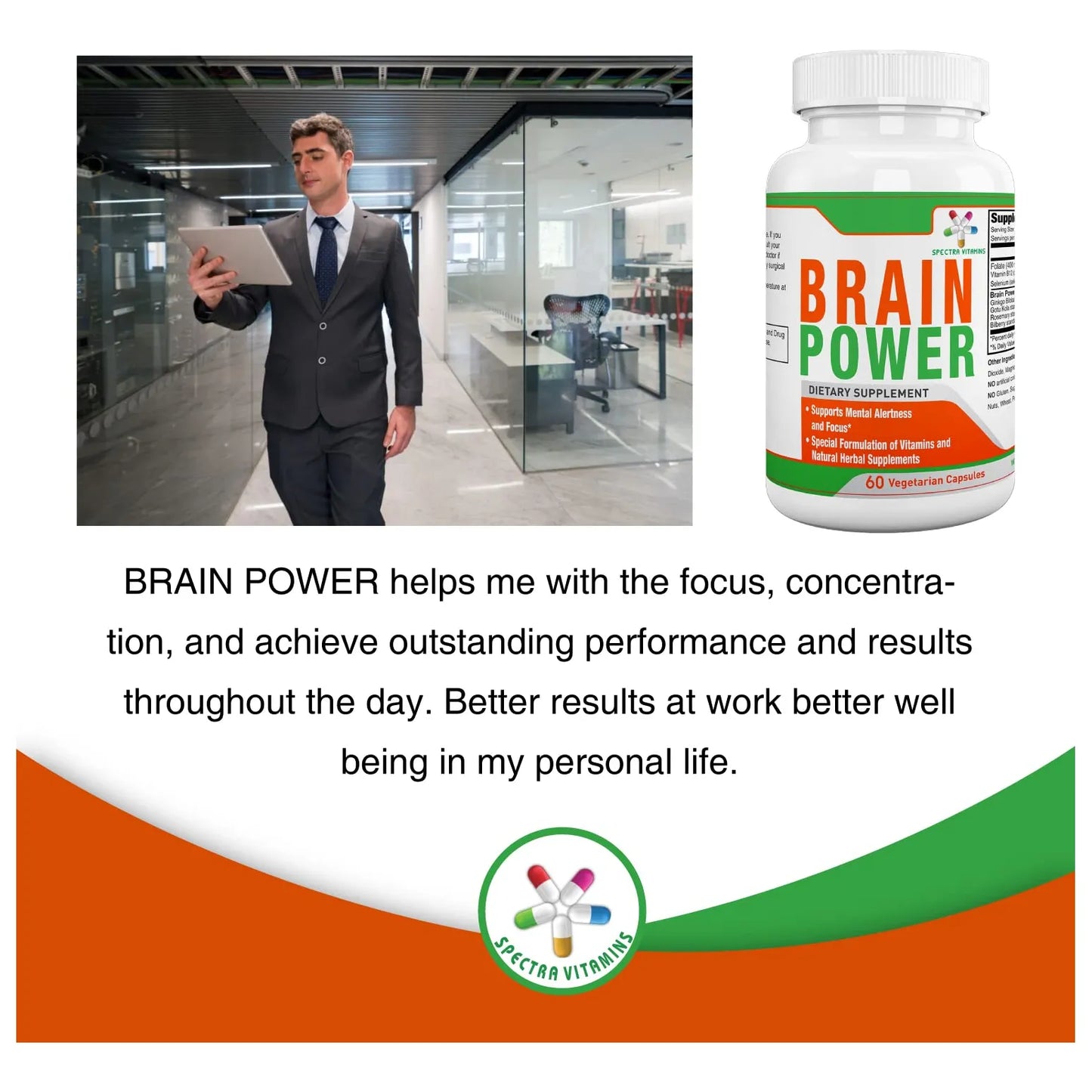 Suplemento Poder Cerebral Concentracion Memoria Ginkgo Biloba 60 Capsulas