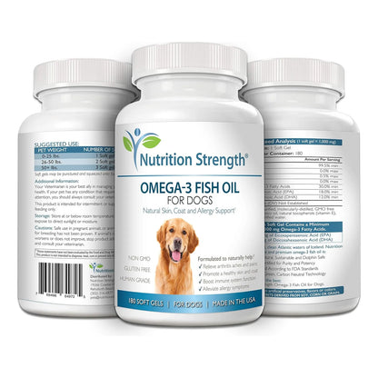 Aceite De Pescado Omega 3 Para Perros Geles Suaves Con Ácido EPA Y DHA 180 Unidades