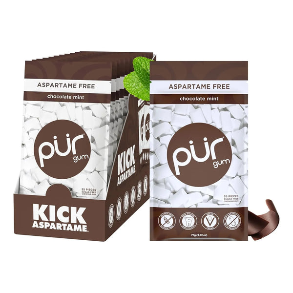 Chicle Vegano Menta Chocolate 100 Xilitol 55 Unidades Libre De Azucar