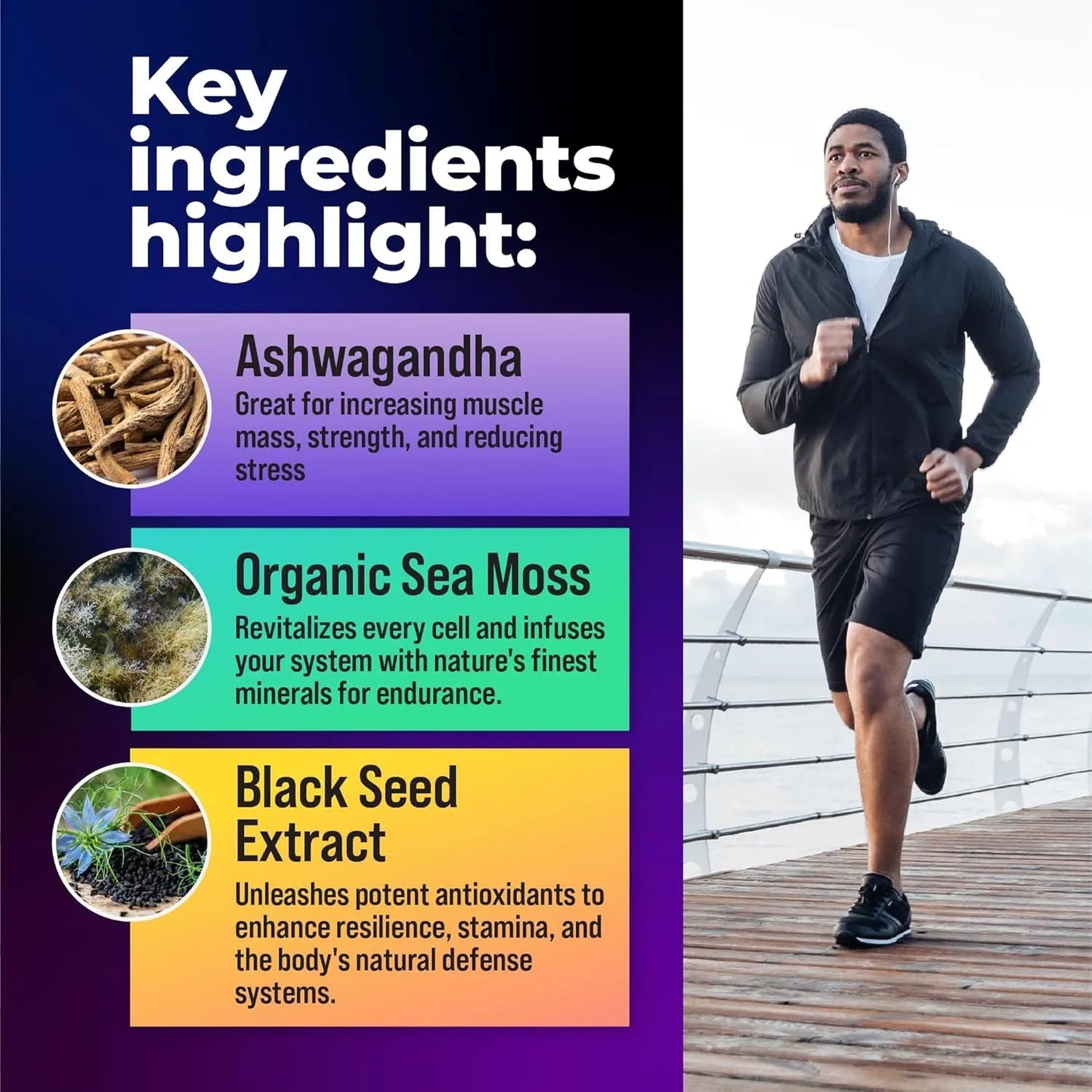 Alpha Tribe Multivitaminico Hombres Con Semilla Negra Seamoss Ashwagandha
