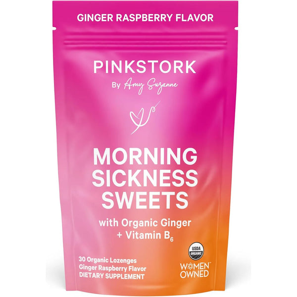 Dulces De Jengibre Frambuesa Para Embarazo Náuseas Digestión Pink Stork