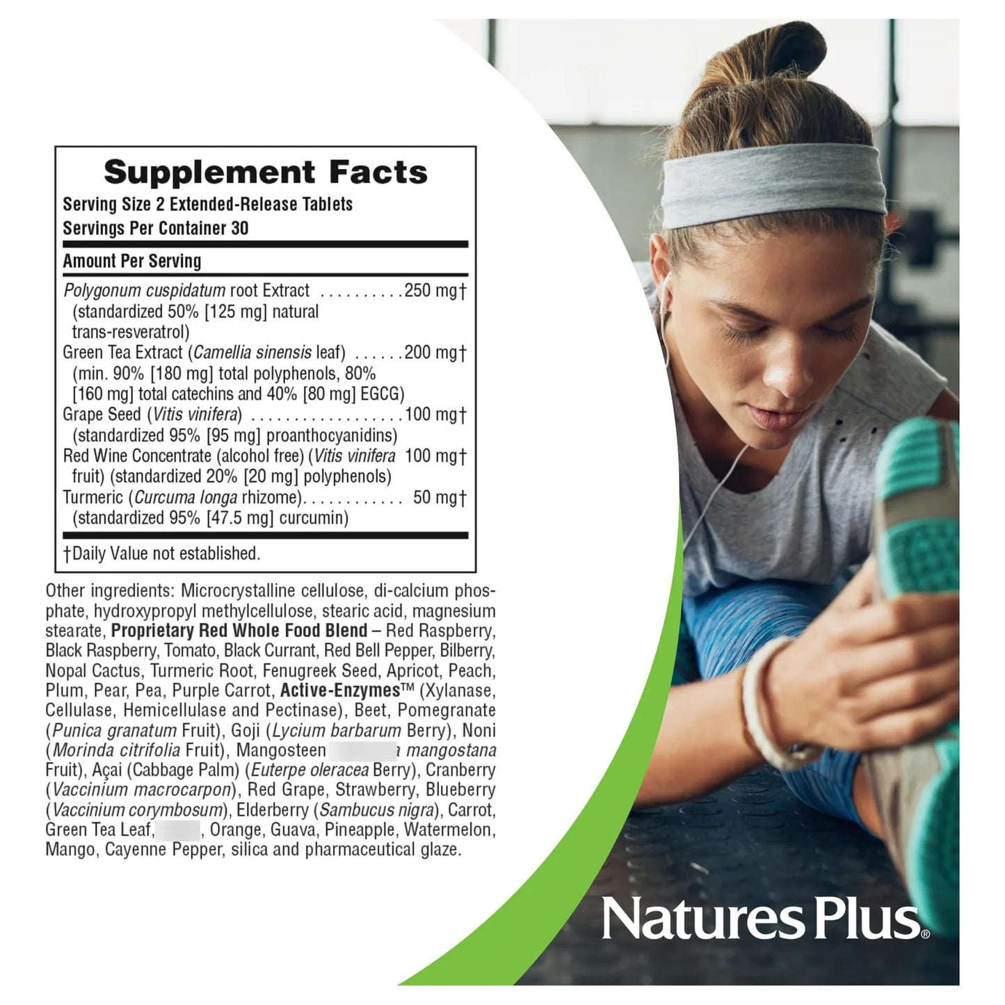 Resveratrol Liberacion Prolongada 125 Mg 60 Tabletas Natural NaturesPlus