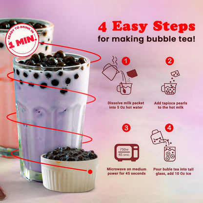 Kit De Té De Burbujas Instantáneo Con Perlas De Tapioca 2 Unidades Sabores Premium